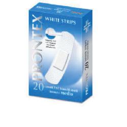 CEROTTO PRONTEX WHITE STRIPS IN TESSUTO NON TESSUTO BIANCO STERILE SCATOLA 20 CEROTTI MEDI - farmaciabianca.it