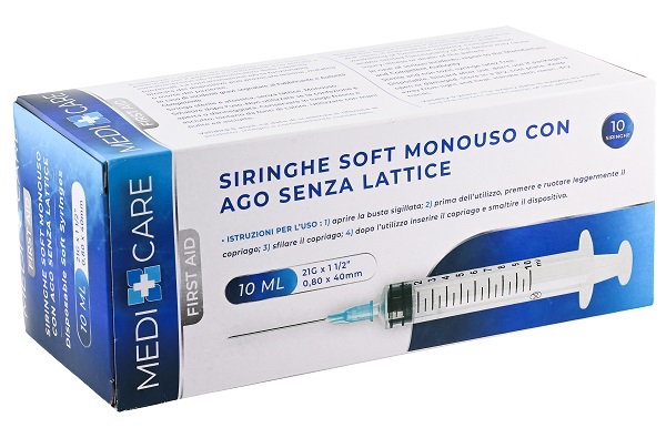 SIRINGA SOFT CAPACITA' 10ML AGO GAUGE 21 CONFEZIONE 10 PEZZI GAMMADIS - farmaciabianca.it