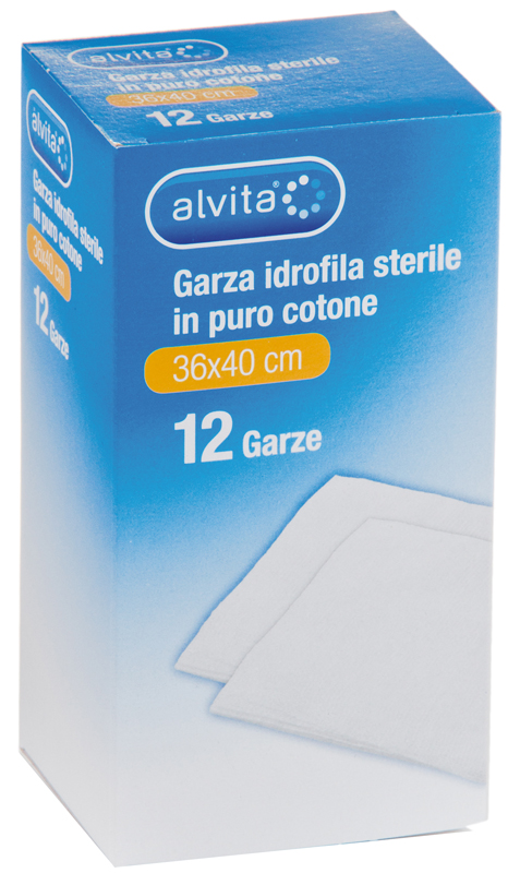 GARZA IDROFILA IN PURO COTONE ALVITA 36X40CM 12 PEZZI - farmaciabianca.it