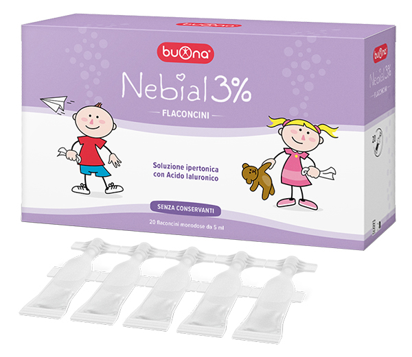 NEBIAL FLACONCINI SOLUZIONE SALINA IPERTONICA DI SODIO CLORURO AL 3% CON ACIDO IALURONICO 20X5 ML - farmaciabianca.it