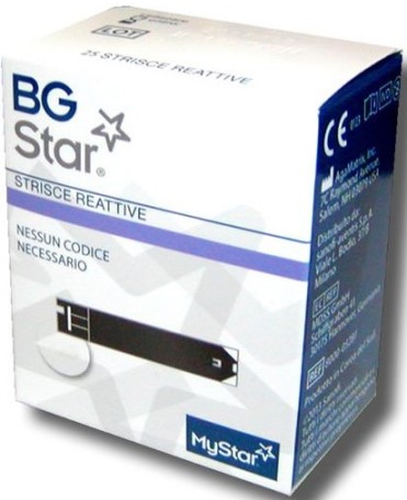 STRISCE REATTIVE MISURAZIONE GLICEMIA BGSTAR MYSTAR 25 PEZZI - farmaciabianca.it