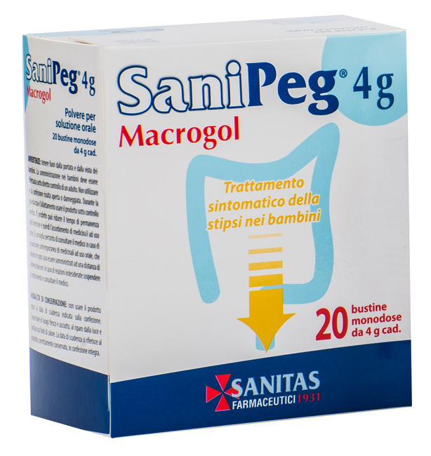 SANIPEG MACROGOL POLVERE PER SOLUZIONE ORALE 20 BUSTINE DA 4 G - farmaciabianca.it
