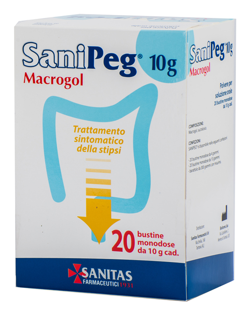 SANIPEG MACROGOL POLVERE PER SOLUZIONE ORALE 20 BUSTE DA 10 G - farmaciabianca.it