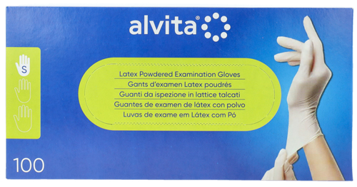 GUANTI DA ISPEZIONE ALVITA IN LATTICE TALCATI S 100 PEZZI - farmaciabianca.it
