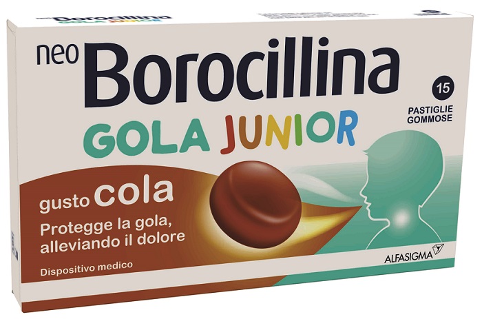 NEOBOROCILLINA GOLA JUNIOR 15 PASTIGLIE GUSTO COLA - farmaciabianca.it