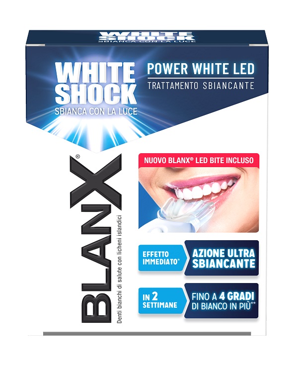 BLANX WHITE SHOCK TRATTAMENTO SBIANCANTE POWER WHITE 30 ML + LED BITE - farmaciabianca.it