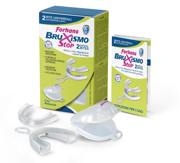 BITE UNIVERSALI AUTOMODELLANTI BRUXISMO STOP FORHANS 2 PEZZI - farmaciabianca.it