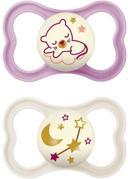 MAM AIR NIGHT SUCCHIETTO 6+ MESI SILICONE FEMMINA 2 PEZZI - farmaciabianca.it