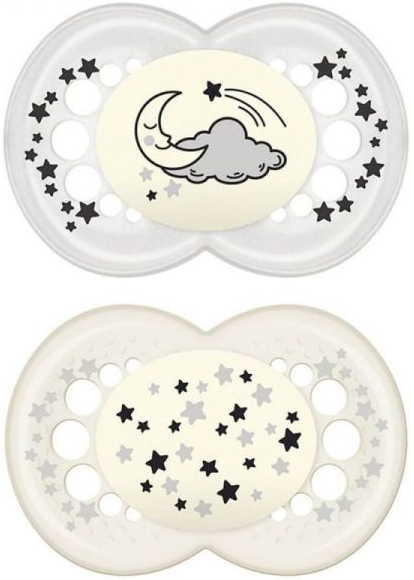 MAM SUCCHIETTO ORIGINAL NIGHT 6+ MESI SILICONE NEUTRO 2 PEZZI - farmaciabianca.it