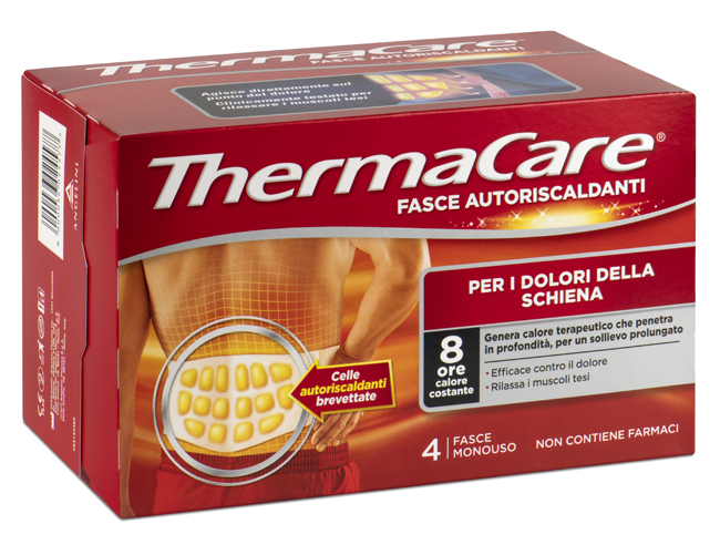 FASCIA AUTORISCALDANTE A CALORE TERAPEUTICO THERMACARE SCHIENA 4 PEZZI - farmaciabianca.it
